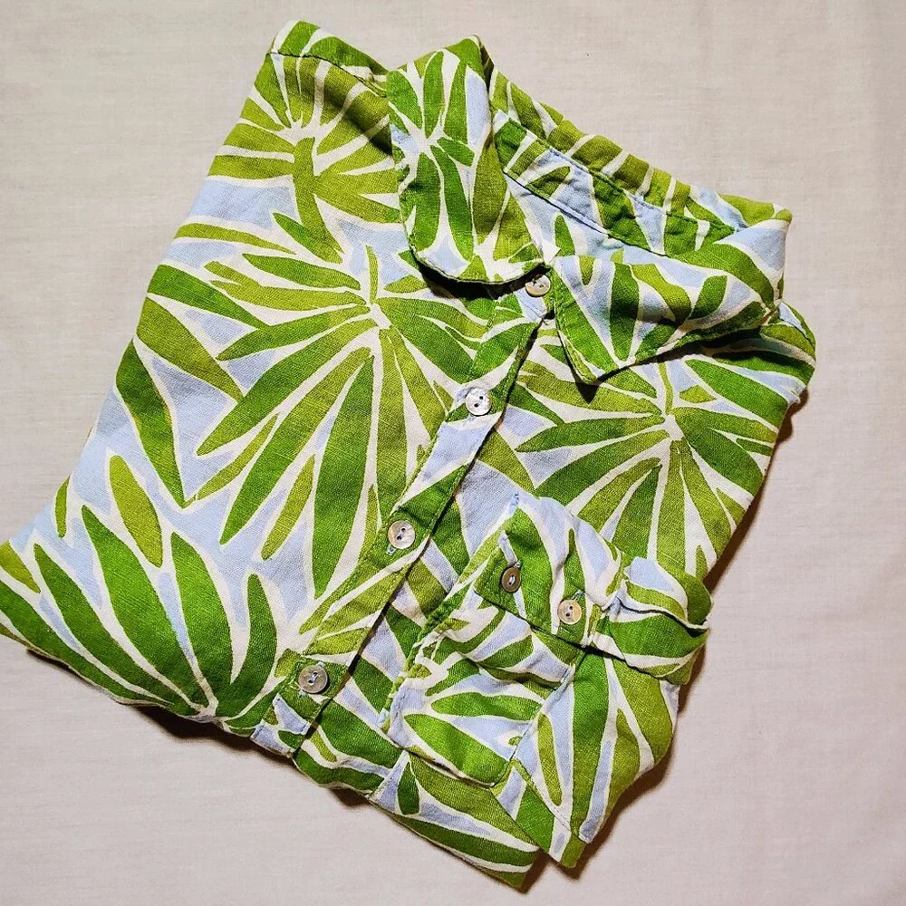 Sigrid Olsen Women's Large Long Sleeve Button-down Blouse - Picture 2 of 9